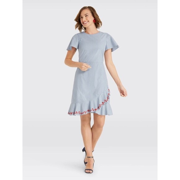 Draper James Blue and White Striped Dress - Picture 5 of 15